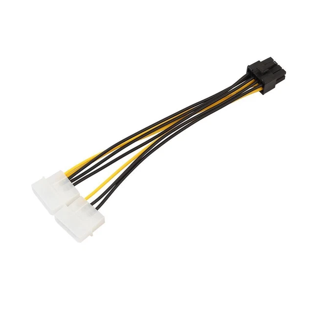 2 Cavi Alimentazione PCIe 6 Pin Per Mac Pro - Doppio Connettore 6+6 Pin, 25 Cm