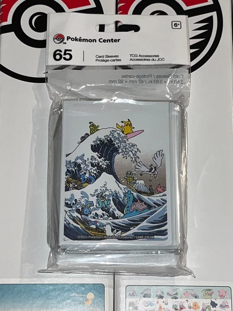 great wave pikachu & friends card sleeves Pokmon Center: Pokmon TCG: (65 Sleeves) Protects cards from scratches Designed to hold 6.35cm x 8.89cm cards POKMON TCG: GREAT Wave Pikachu