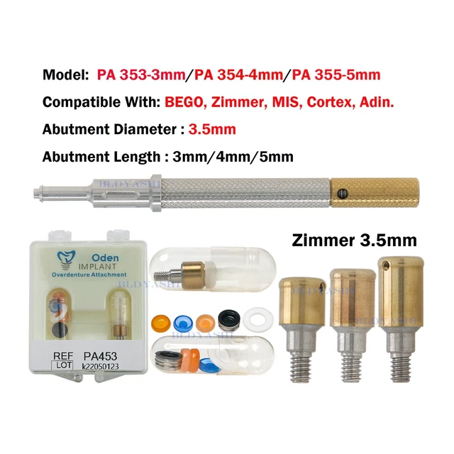 OVERDENTURE ATTACHMENTS ABUTMENT Male Cap Loc ator Core Tool for ZIMMER ...