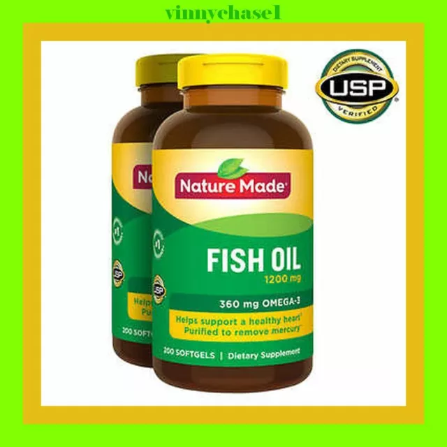 Nature Made, Fish Oil, 1,200 mg, 360MG Omega-3 400 Liqui Softgels