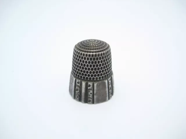 Simons Brothers Antique Sterling Silver Sewing Thimble Size 8 Monogramed