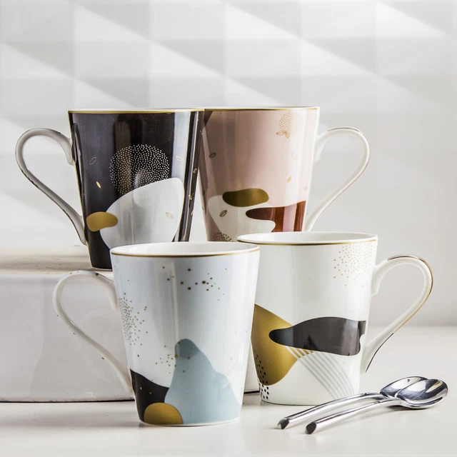 BECHER 4er SET Tasse PORZELLAN Kaffeebecher Teebecher TESCOMA myCOFFEE Moon