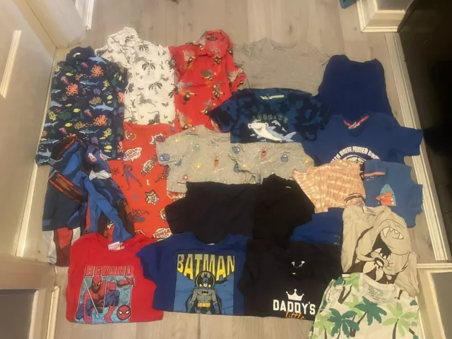 Large Boys Clothes Bundle age 5-6 Years 19 Items, Spider-Man, Batman, Marvel