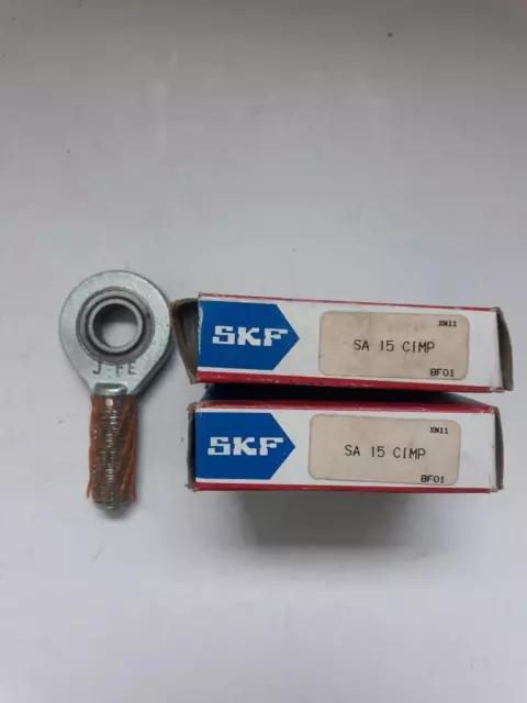 (Lot Of 2) SKF SA15 CIMP  Rod End Bearing, Right Handed Male M14x2, 15mm Bore