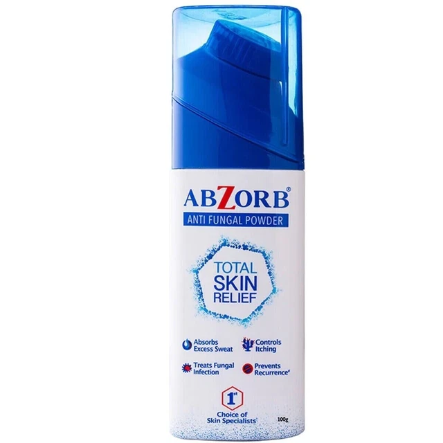 Polvo antifúngico Abzorb 100 g para infecciones fúngicas. Erupción y picazón