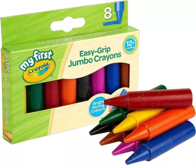 Crayola My First Jumbo Wax Crayons Childrens Easy Grip Chunky Colouring  Art  UK