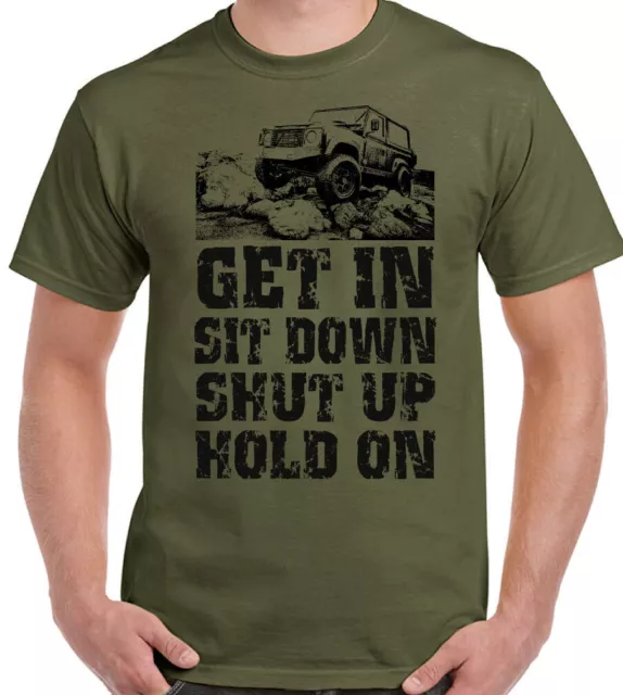 T-shirt 4x4 Off Roading Get In Sit Down da uomo divertente 4X4 110 90 SVX
