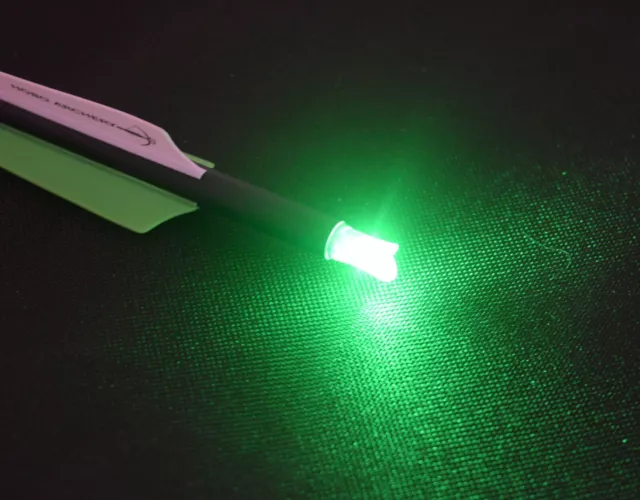 3 Crossbow Lighted Moon Nocks for Carbon Shafts Green .303 Press Fit 7.6mm