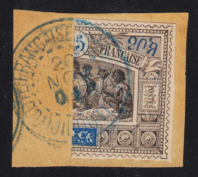 OBOCK #53a RIGHT HALF USED AS 5c ON PIECE SCV $300.00 (On Cover)