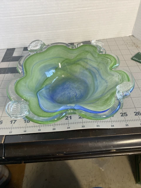 vintage hand blown italian art glass bowl GU