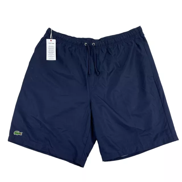 Lacoste Mens Diamante Drawstring 8" Lined Tennis Shorts Navy L