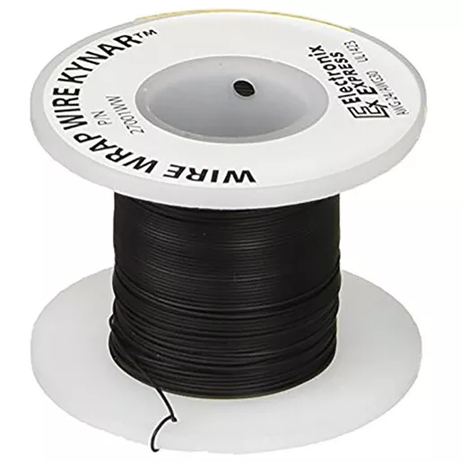 Wire Wrap Solid Kynar Wire 30 Gauge (Black, 100 feet)