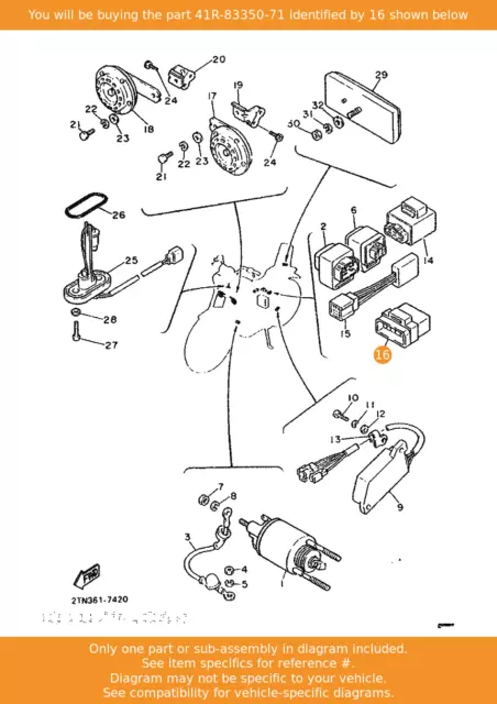 Relais flash YAMAHA Assy, 41R-83350-71 OEM FJ1200 FZR1000 XJ600 FZ750 XV535