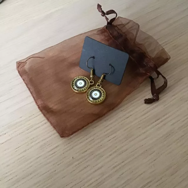 Vintage 1980s Sunflower Drop Earrings