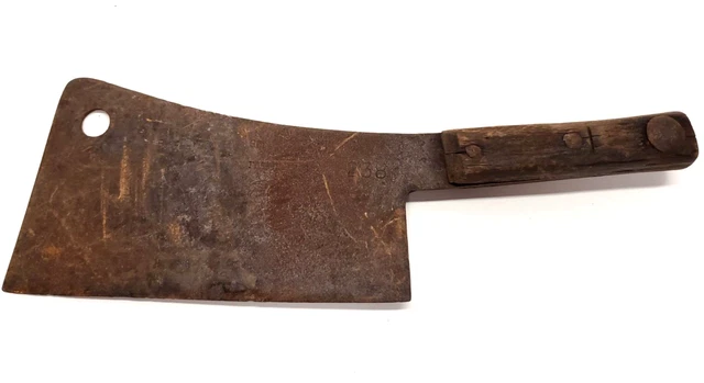 Foster Brothers Solid Steel Meat Cleaver Heavy Duty Blade #238 READ Large VTG
