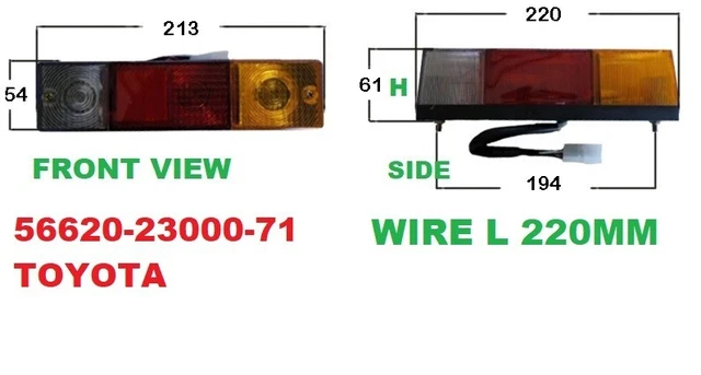 Toyota Forklift 56620-23000-71 Rear Tail Light 220Mm Long Wire Connector
