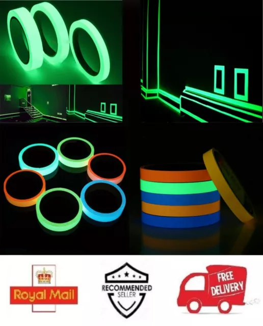 10M Bright Glow In The Dark Sticky Self Adhesive Luminous Tape Safety Stickers