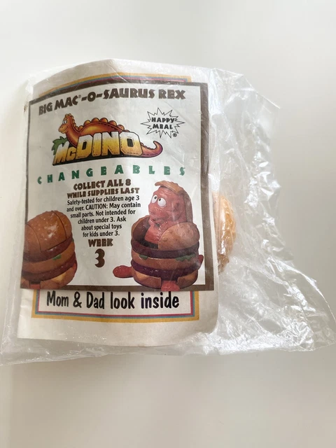McDonalds McDINO Changeables BIG MAC-O-SAURUS REX Happy Meal Toy 1990 NEW SEALED