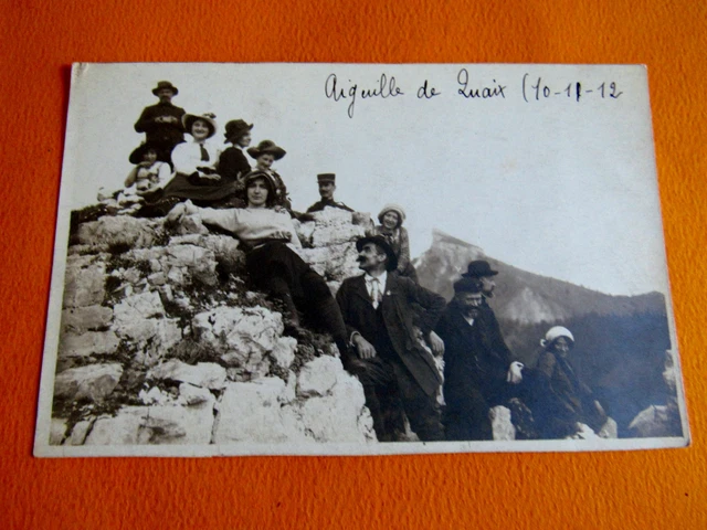 Cpa Carte Postale Photo Famille 1912 Aiguille De Quaix Massif Chartreuse Costume