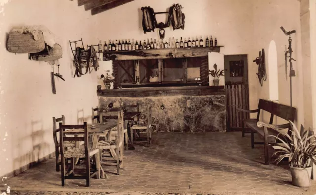 RPPC Palma de Mallorca Bar Escorca Spain Interior Rustic Photo Vtg Postcard B16