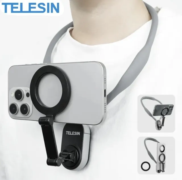TELESIN Silicone Neck Mount Magnetic Selfie iPhone Holder Supporto Collo Tiktok