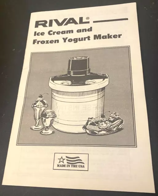 Rival ice cream maker instruction manual online