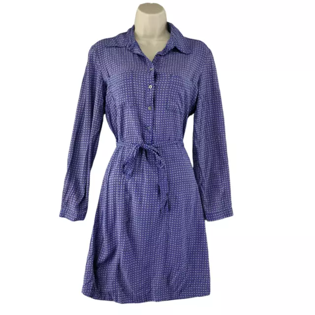 Max Studio Shirt Dress Womens Medium Rayon Collared Belted Lightweight