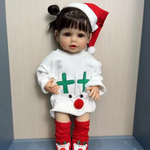 Full Body Soft Silicone Vinyl Reborn Baby Dolls Lifelike Toddler Cuddly Girl Toy