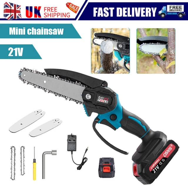 6 INCH MINI Cordless Chainsaw Handheld Electric Chainsaw Wood Cutter ...