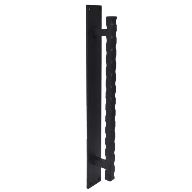 12in Carbon Steel Barn Door Handle - Matte Black Finish - Heavy Duty Garage Pull