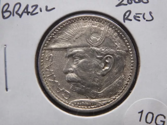 1935 Brazil 2000 Reis Silver Coin