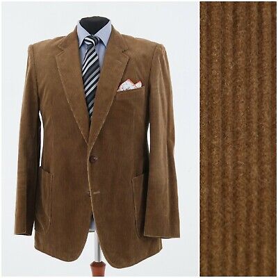 Mens INTERNATIONAL Size UK 44L Brown Corduroy Cord Sport Coat Blazer Jacket