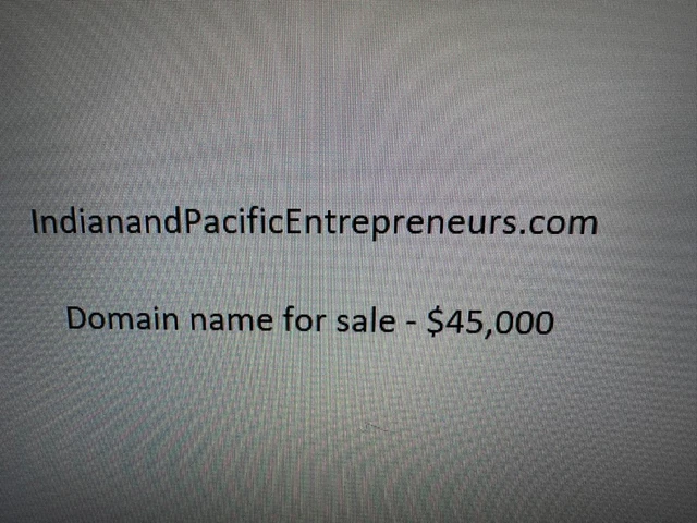 IndianandPacificEntrepreneurs.com - Domain name for sale - $25,000