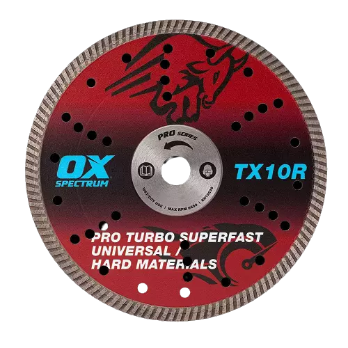 OX Universal Diamond Blade Hard Materials Bricks Metal Pro Turbo TX10R All Sizes