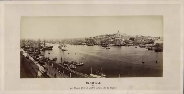 Neurdein, France, Marseille, le Vieux-Port et Notre-Dame-de-la-Garde, ca.1875, t