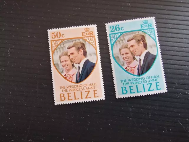 Belize 1973 Sg 360-361 Royal Wedding Mnh
