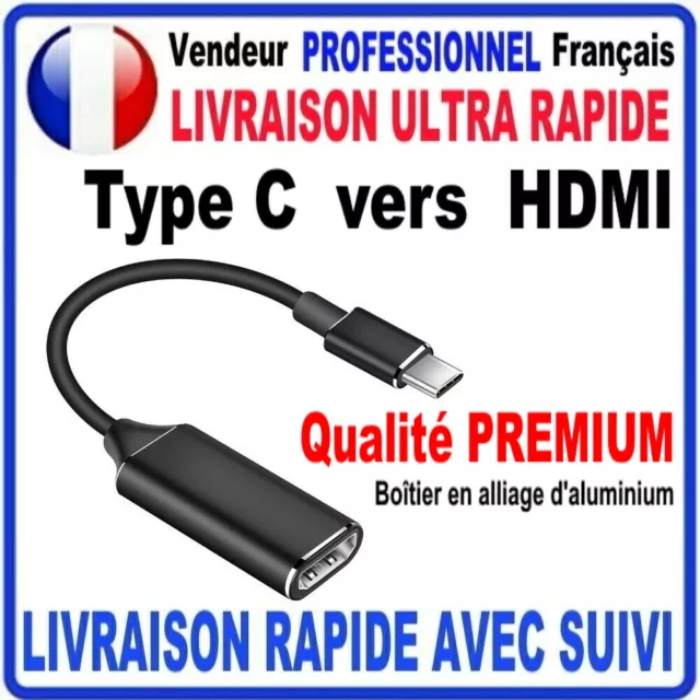 CÂBLE ADAPTATEUR USB TYPE-C VERS HDMI 4K Qualité PREMIUM EUR 12,90