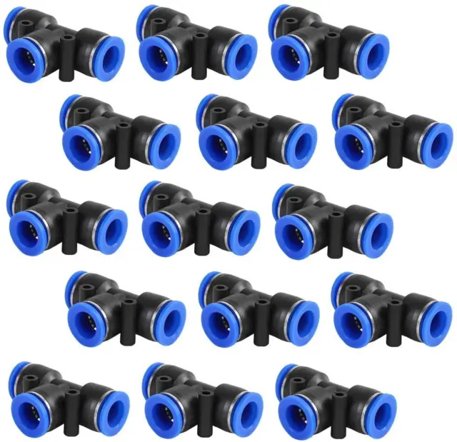 15 Pcs 1/4 Push Fittings, Plastic Push to Connect Fitting Tube Tee Connect, Air