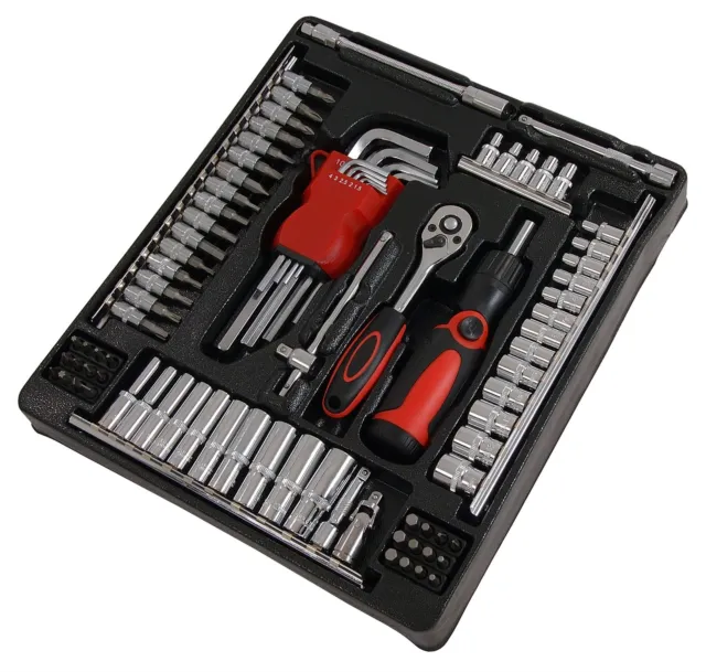 1/4" Drive Socket & Bit Set Includes Ratchet, Extension Bars & Allen Keys - 84pc