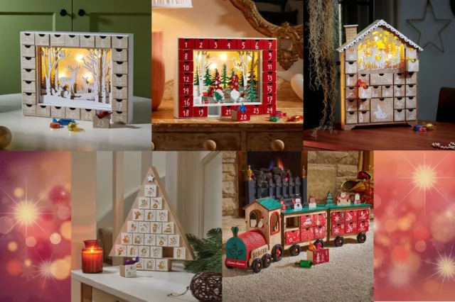 Adventskalender zum selber Befüllen | Weihnachtskalender Holz beleuchtet
