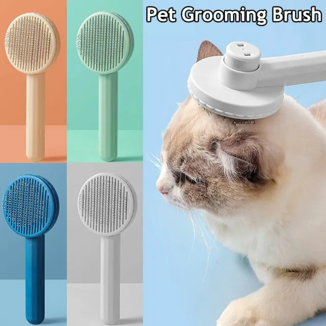 Pet Hair Remover Dog Cat Comb Grooming Massage Deshedding Self Cleaning Brush 2