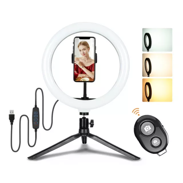 D89D Anneau de Lumière Trépied 10 " Live Avec Plateau Support 3 Lichtmodi