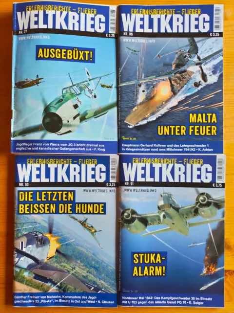 4 Hefte "WELTKRIEG - Flieger" Nr. 77, 89, 90, 91