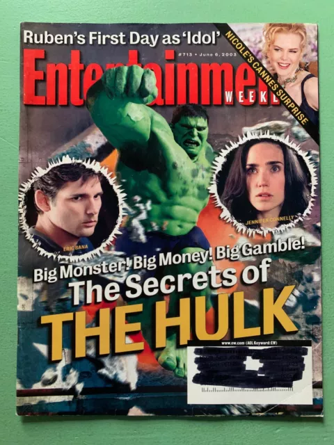 ENTERTAINMENT WEEKLY 6-June-2003 ERIC BANA JENNIFER CONNELLY Nicole Kidman HULK