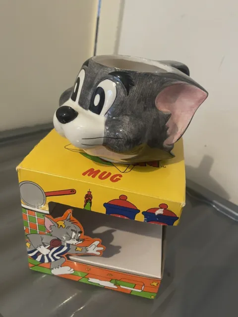 Boxed Tom and Jerry Vintage Collectable 3D Figure Mug Cup 1993 - Retro & Rare