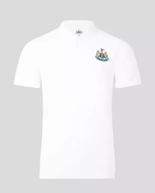 Newcastle United Fc Men's Polo Shirt White - M, Official Football Gift, Nufc