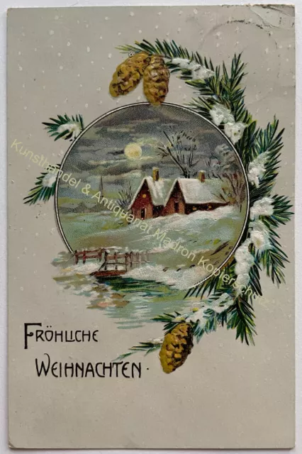 AK alte Postkarte Motiv Weihnachten Litho um 1906