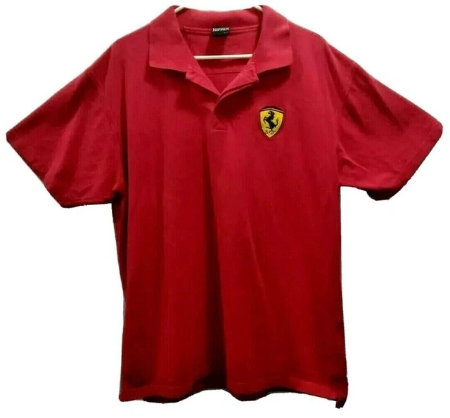 FERRARI Brand Logo Red Polo Mens Shirt XXL