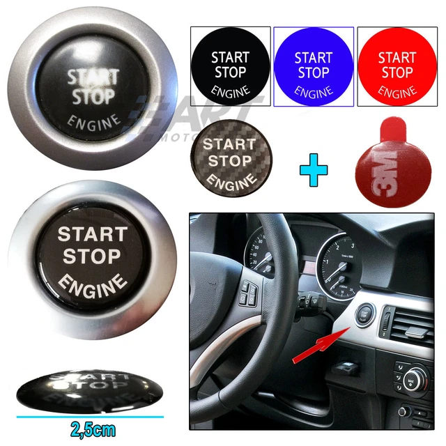 Lot De 2 Autocollants Bouton START/STOP Pour BMW F20 F22 - Diamètre 2,5 Cm, Neufs