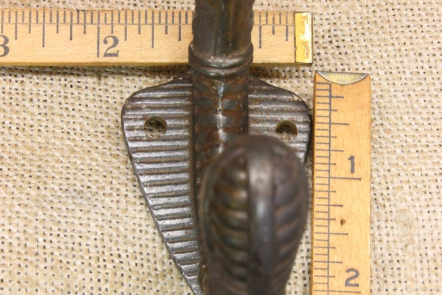 Old Bath Robe Large Coat Hook Harness Tack Hanger 6” Heavy Vintage Decorated 6